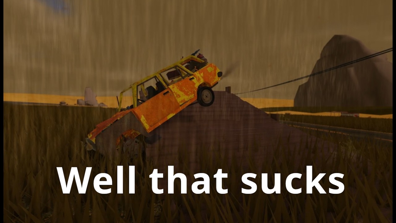 Playing (A desrt - Roblox) but I am stuck with a car guy