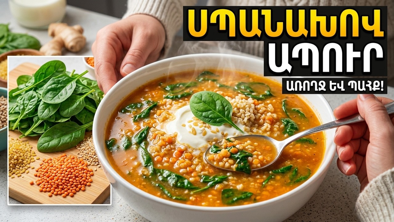 Առողջ ընթրիք սպանախով,ոսպով և բլղուրով #պահք #ապուր #супсошпинатом