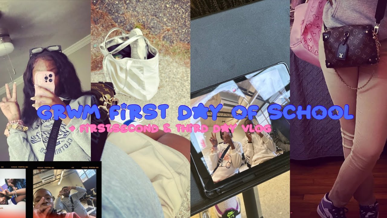GRWM: FIRST DAY OF SCHOOL || + more school clips ! || grwm, school vlog, etc !
