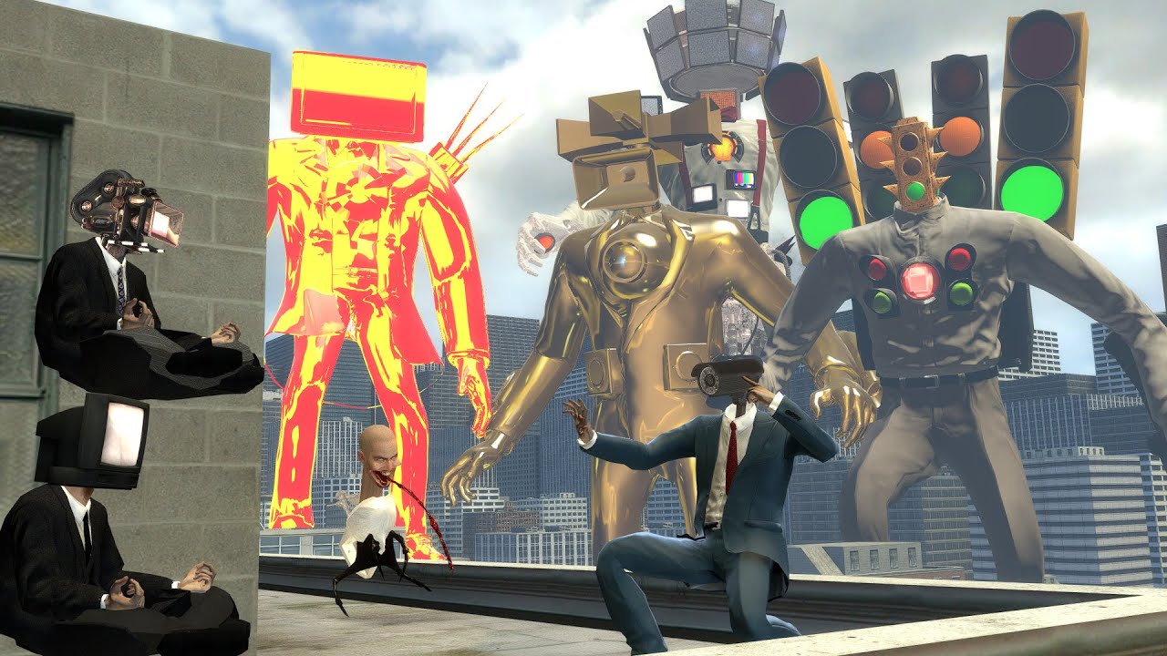 BOSS MECHA TRAFFIC LIGHT & BOSS MECHA TV MAN They set up an ambush for SKIBIDI TOILET in Garry's Mod