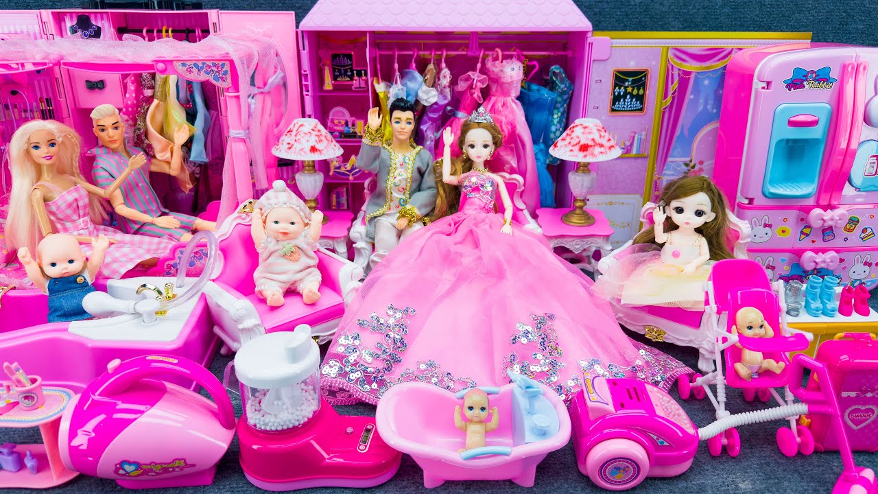 21 Minutes Satisfying With Unboxing Barbie Princess House and Bed Collection Toys Review｜ASMR