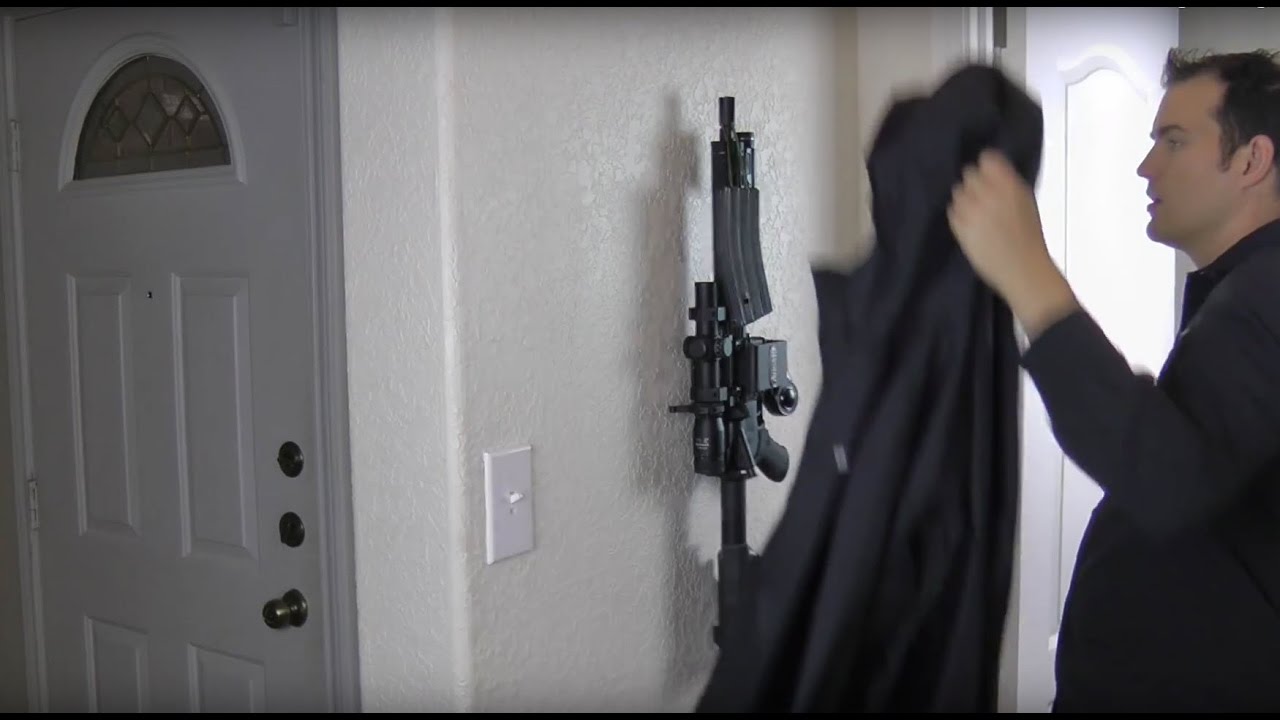 AR15 Hidden & Locked on Wall Under a Jacket ARmA15