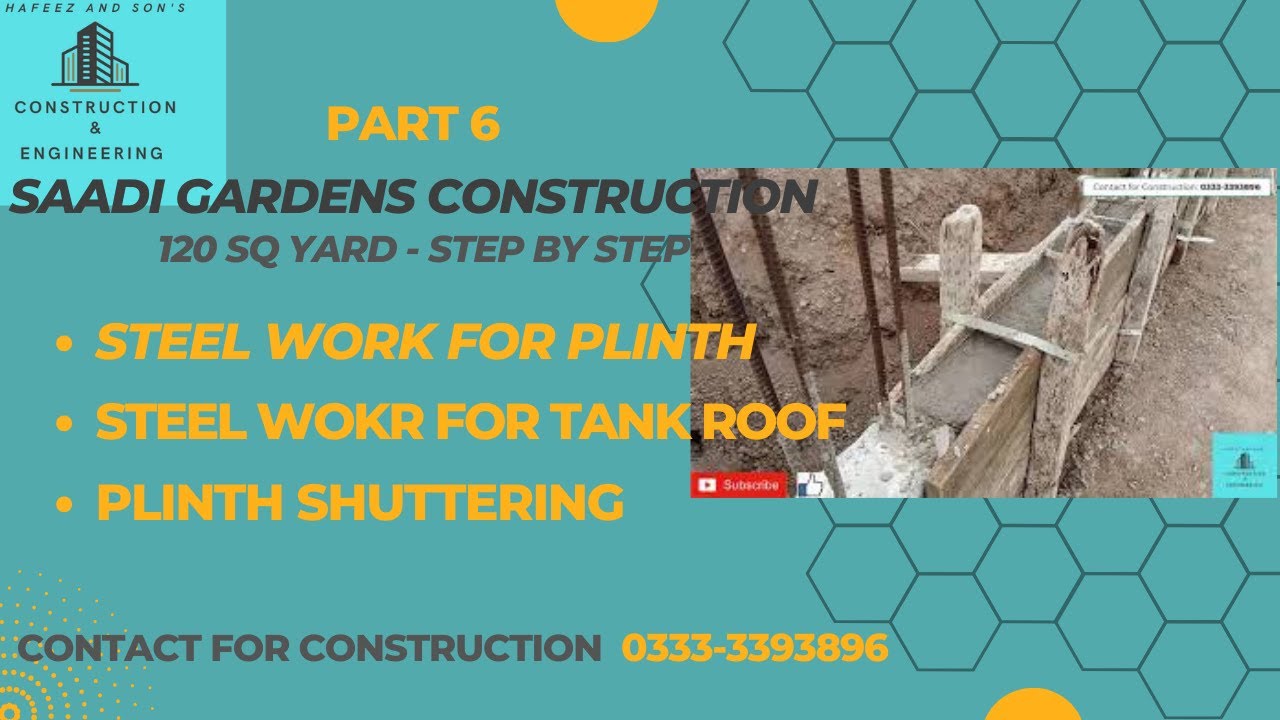 Saadi Garden - 120 yard plot Construction (Steel work for Plinth & Tank Roof and Plinth Shuttering)