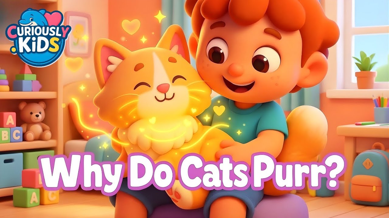 Why Do Cats Purr? 😺💛 | Fun Animal Science for Kids | Curiously Kids