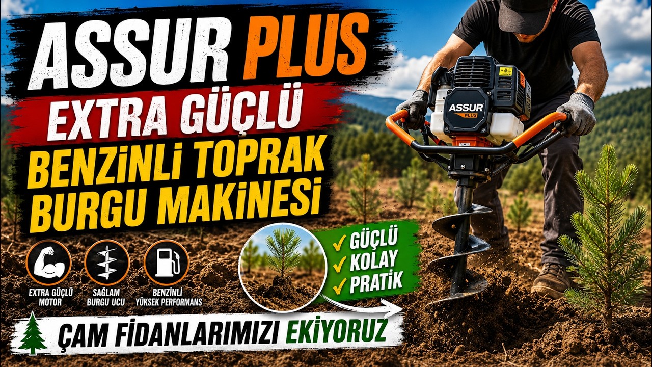 ASSUR PLUS Extra Güçlü Benzinli Toprak Burgu Makinesi - Çam Fidanlarımızı Ekiyoruz