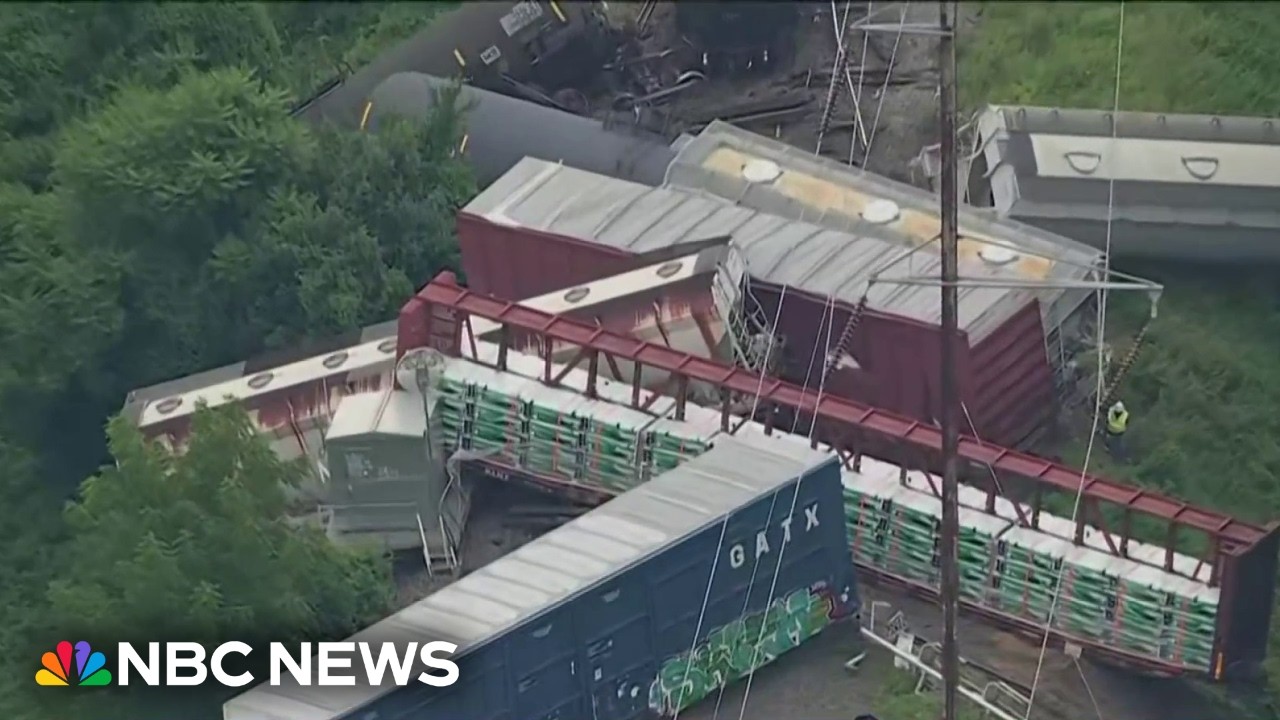 Freight train derailment near Philadelphia sparks hazmat scare