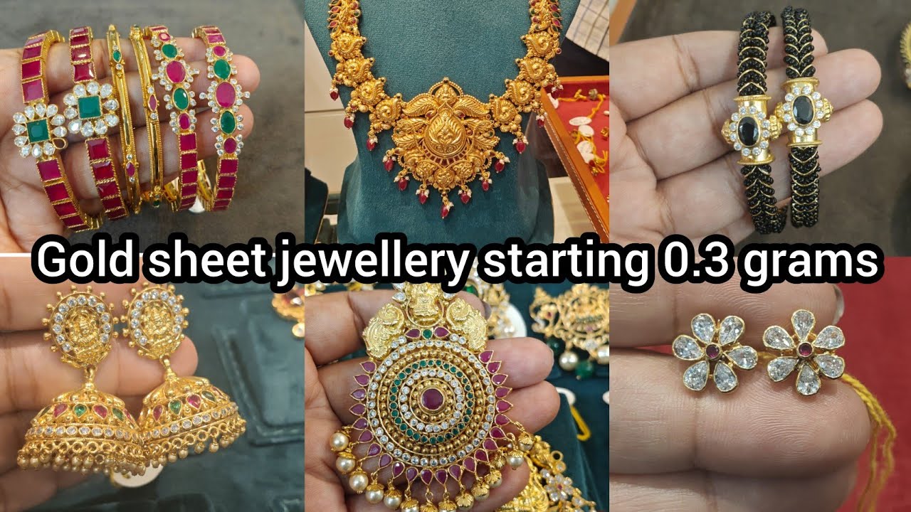 Gold sheet jewellery from 0.3 grams with weight/ courier worldwide