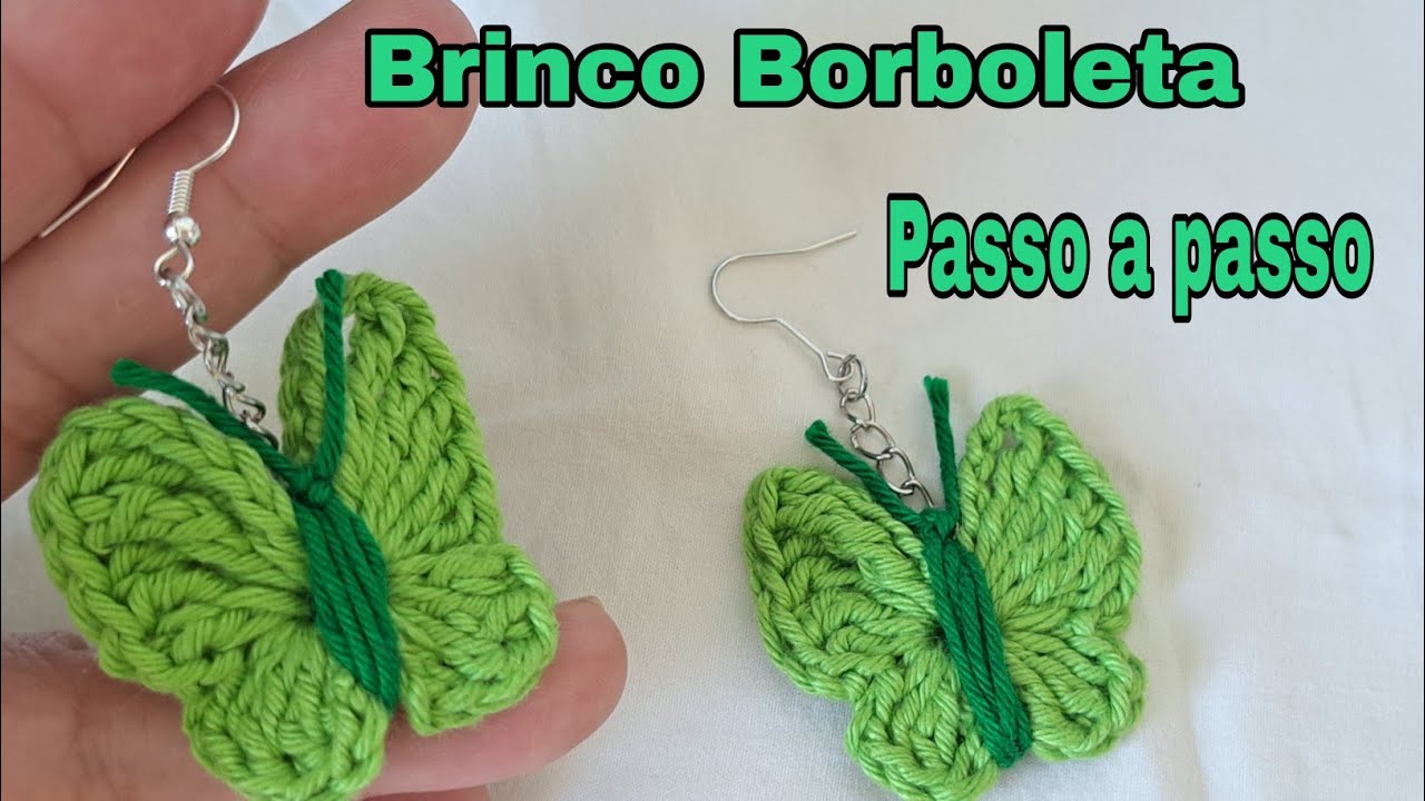 Brinco borboleta em crochê/Passo a passo @meireartesanatoemcroche 