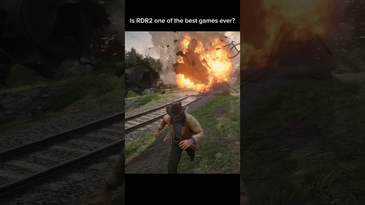 Wagon loses it&rsquo;s wheels causing a train to crash in Red Dead Redemption 2 #rdr2 #gaming #viral