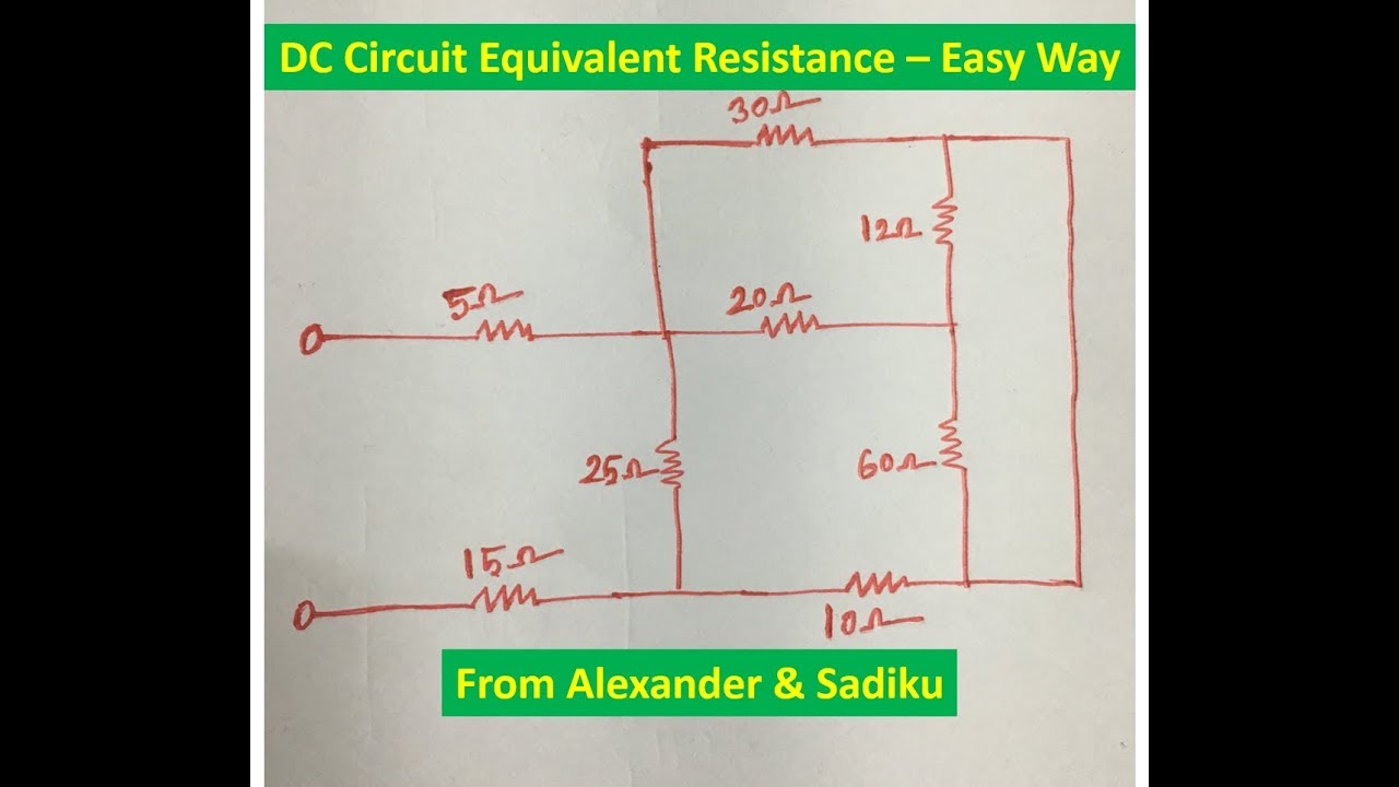 Series & Parallel Equivalent Resistance Solution (Alexander problem 2 45 b)