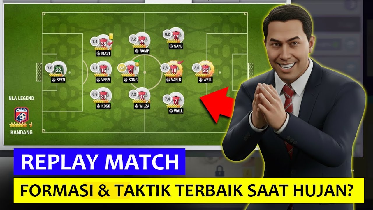 MATCH REPLAY LIGA ELIT! FORMASI & TAKTIK TERBAIK SAAT HUJAN? - TOP ELEVEN 2026