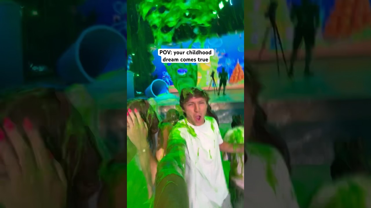 Меня облили слаймом от Nickelodeon 🤯 #слайм #детство #ник