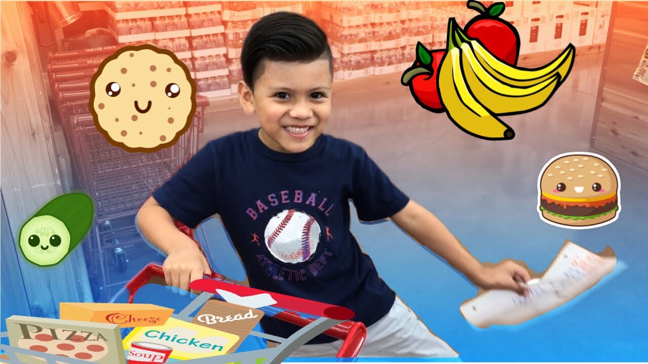 Kid Grocery Shopping Trip with Kid Size Shopping Cart! STAR WARS surprise egg at the end!