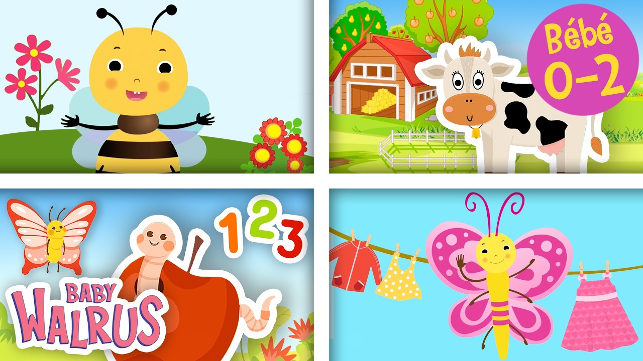 Premiers Mots et Comptage – Couleurs, Vêtements et Animaux Rigolos  🐖 🌈