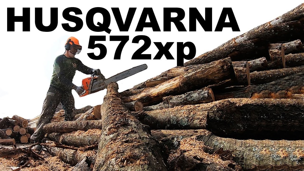 Husqvarna 572 XP CHAINSAWS - CUTTING FIREWOOD LOGS!