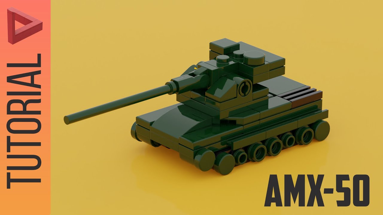 LEGO ww2:  AMX-50 French Tank Building Tutorial Animation #legomoc #legoww2