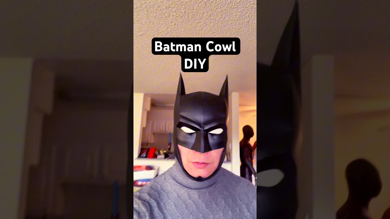 Batman cowl DIY | Free Template Click Here #BatmanCowl #Cosplay #Superhero #BatmanCostume
