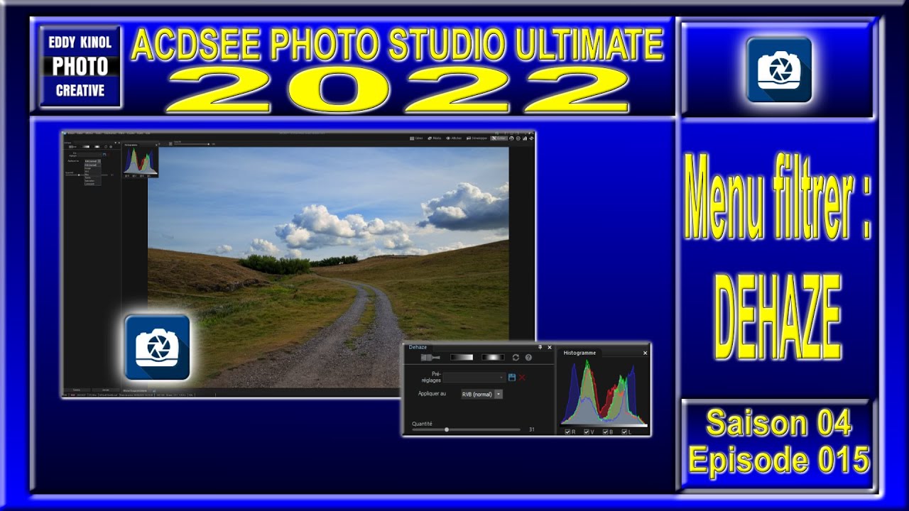 ACDSee PHOTO studio ULTIMATE 2022 [FR] Le menu filtrer Dehaze | Tutoriels Eddy Kinol
