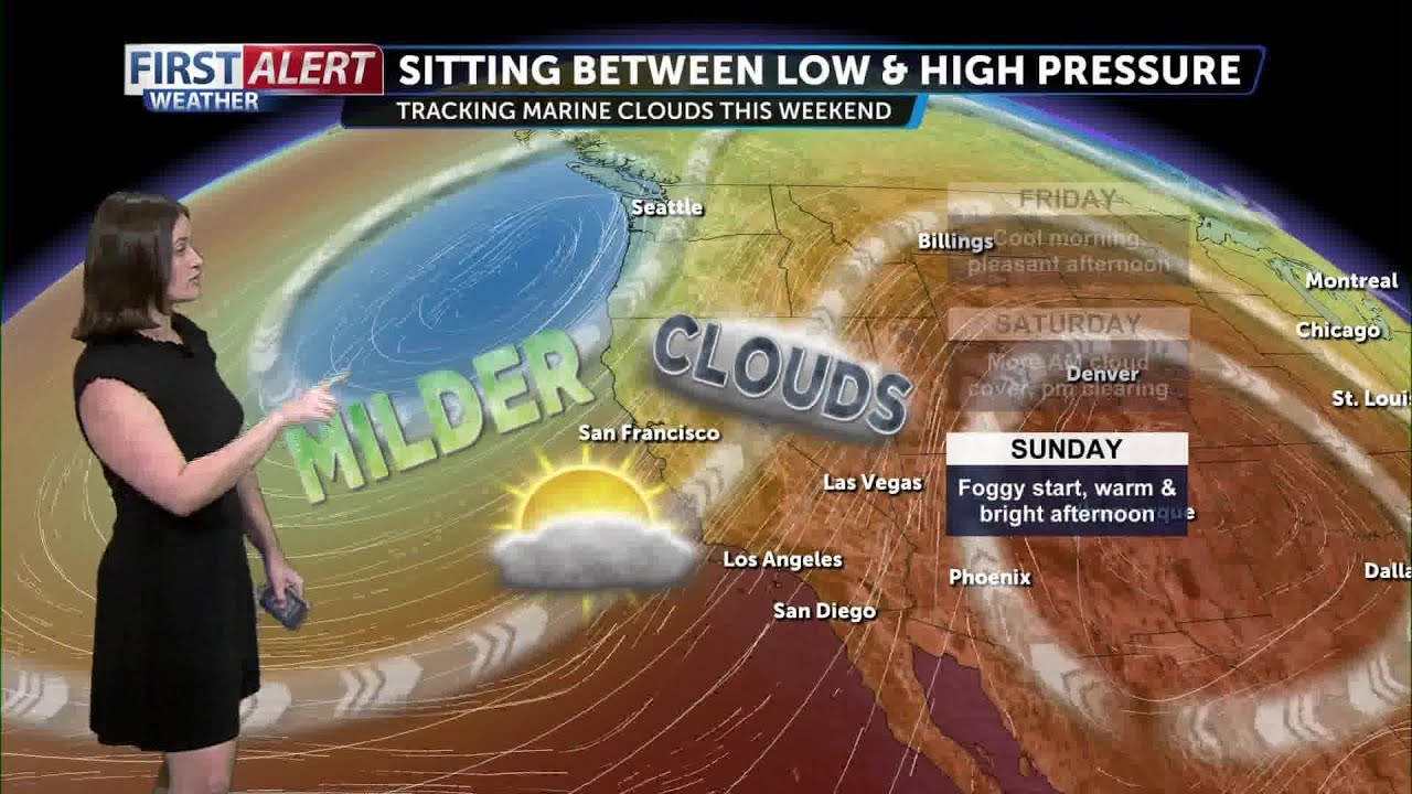 Stuck between high pressure and low pressure Friday, tracking cooler conditions this weekend