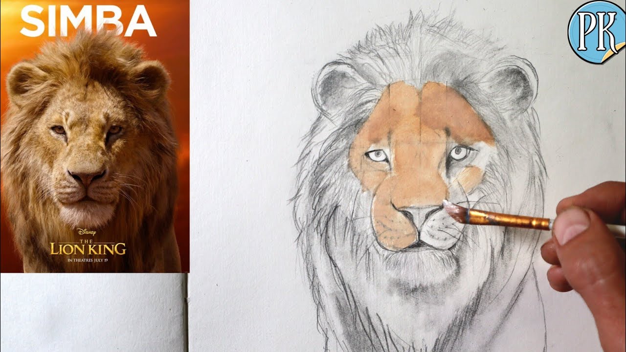 How to draw and color Lion( SIMBA) from Mufasa the lion king || part 2