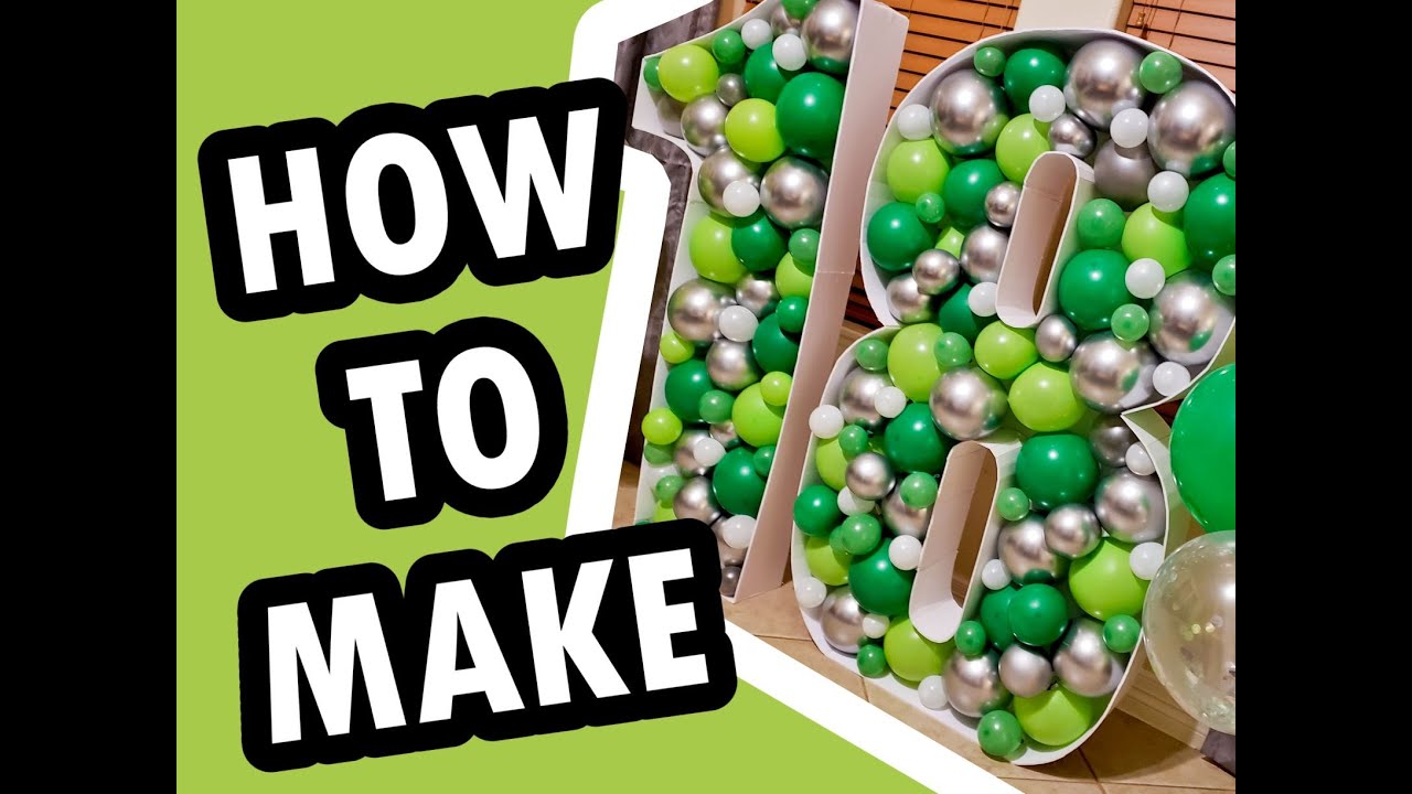 Mosaic balloon numbers - how to print / make tutorial - 18th birthday party decoration