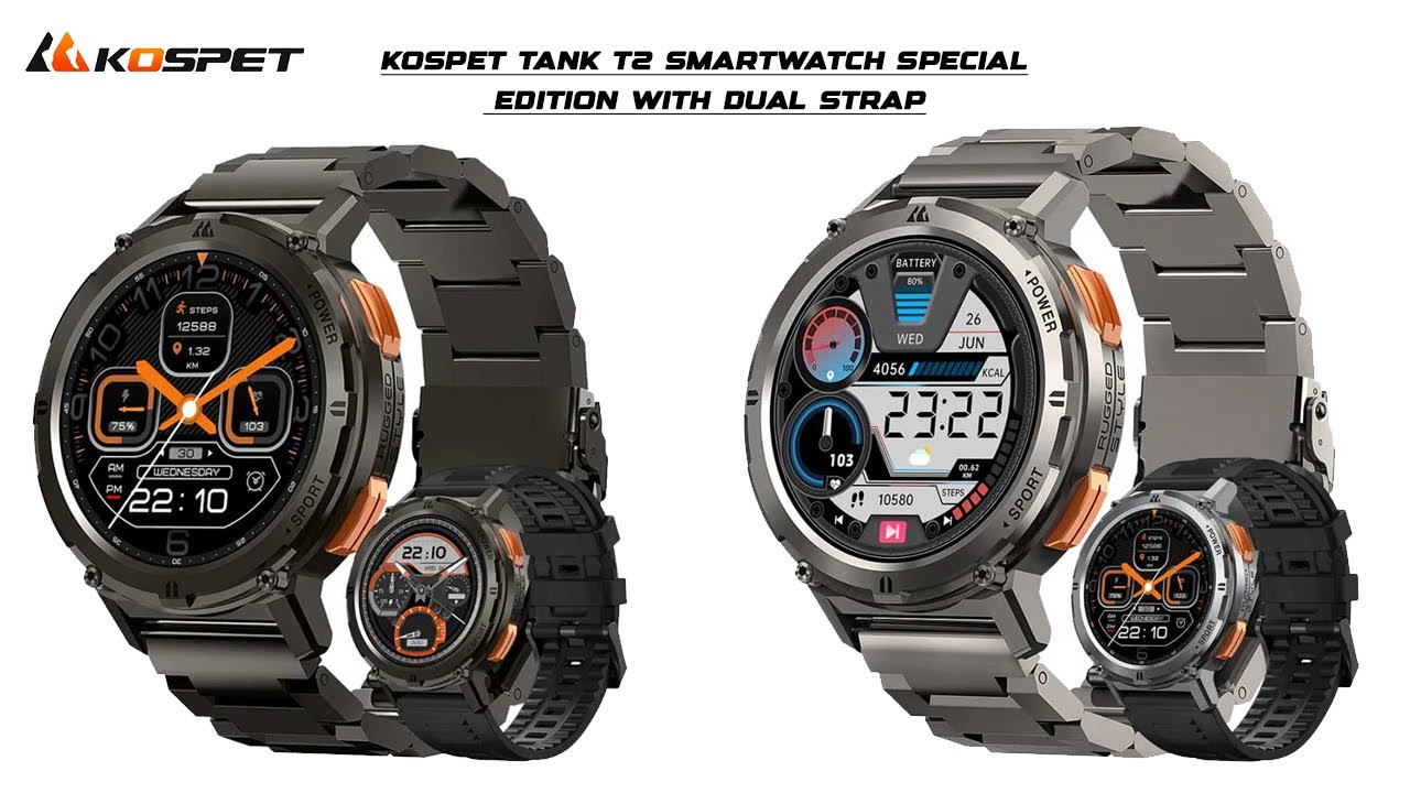 KOSPET TANK T2 Smartwatch Special Edition With Dual Strap | Mobopro.pk