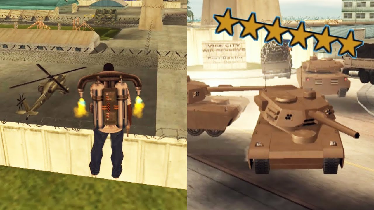 GTA San Vice - Stealing Jetpack and Tank, Aircraft Carrier Heist - Part 9