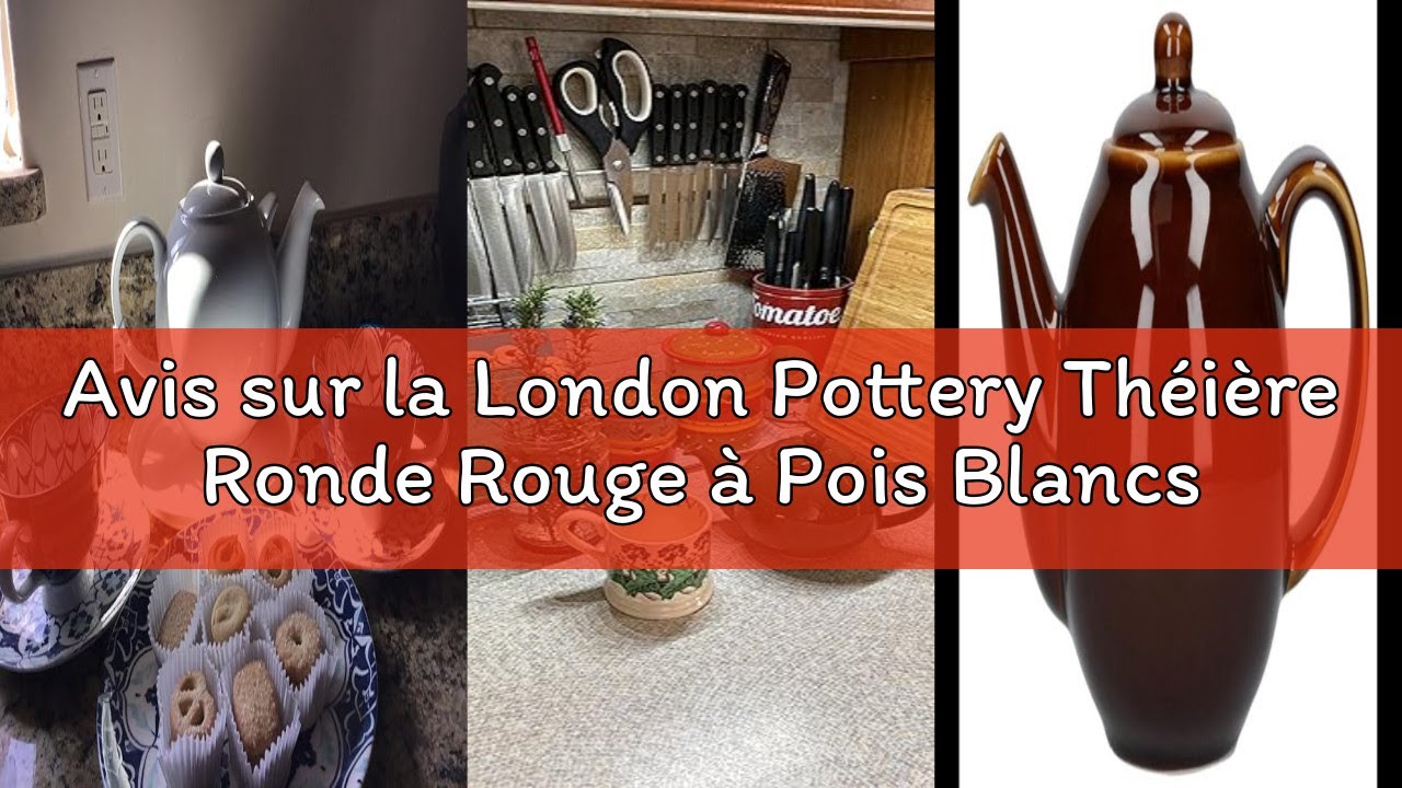 Avis sur la London Pottery Théière Ronde Rouge à Pois Blancs 4 Tasses