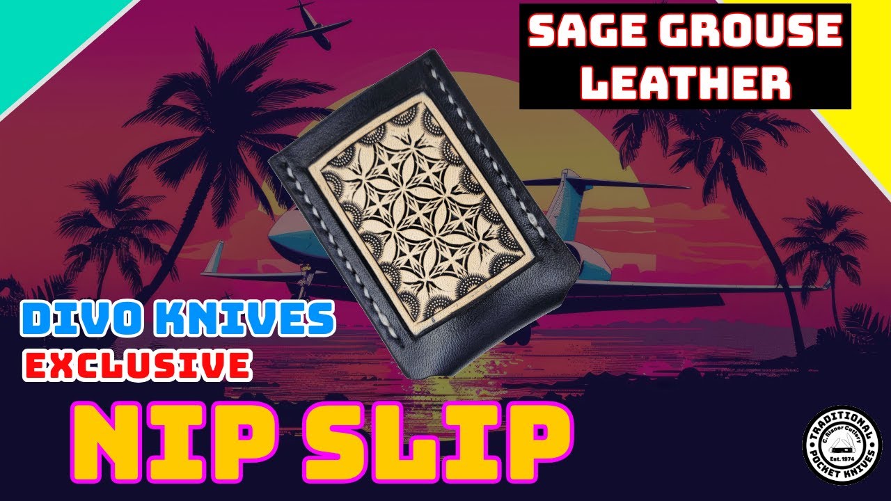 Divo Knives Exclusive Nip Slip: Sage Grouse Leather Knife Slip - Burst Box Natural