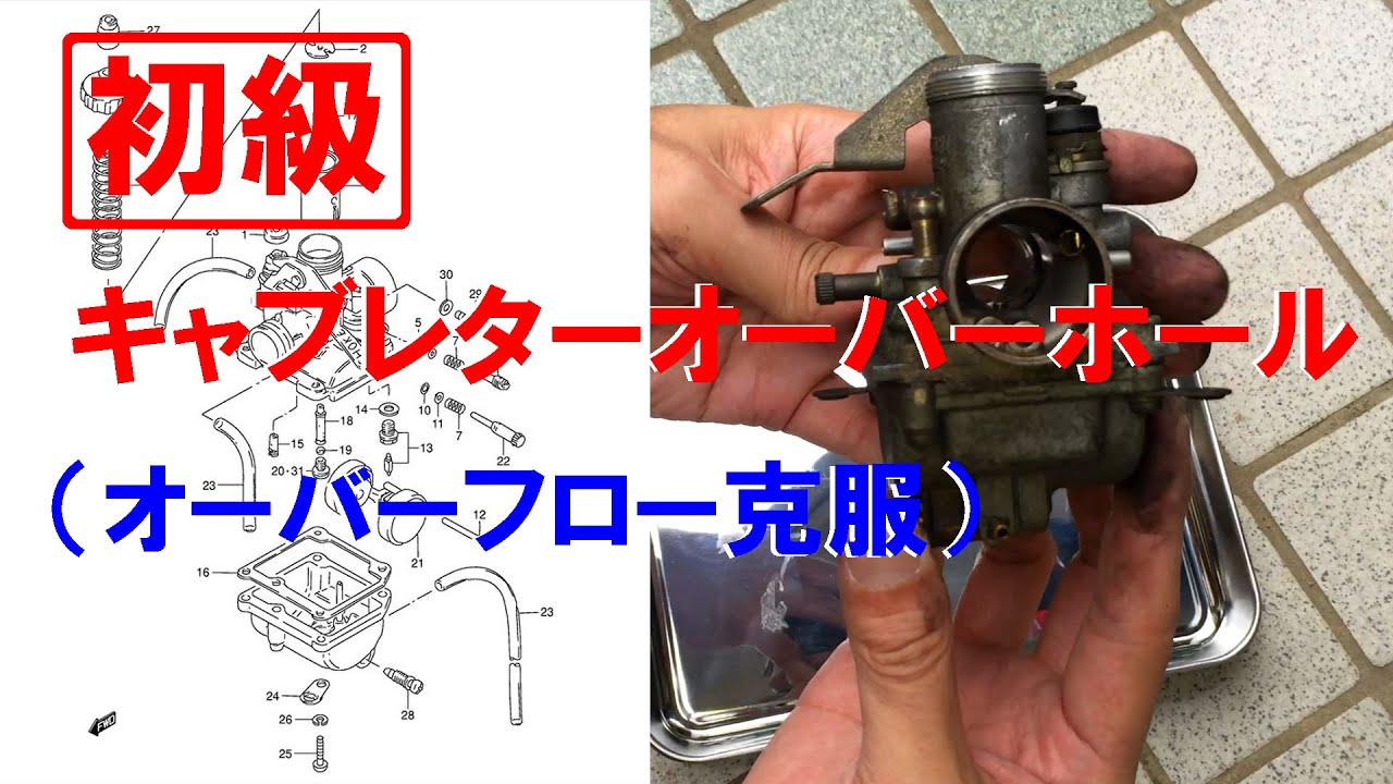 (初級)キャブレターオーバーホール　（オーバーフロー克服）【TS50（ハスラー）-8】