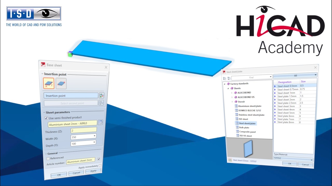HiCAD Academy: Erste Schritte mit dem Grundblech in HiCAD