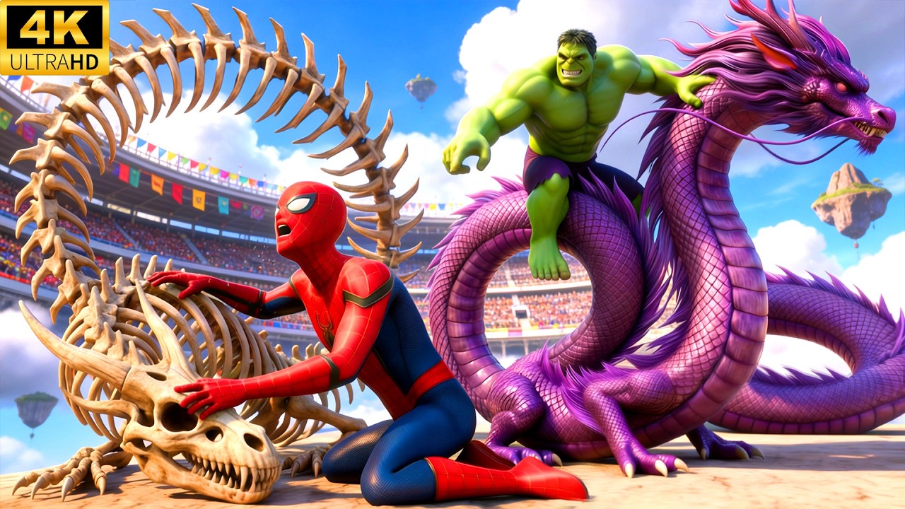 Epic Dragon Racing Showdown – How SPIDER HERO Became a Legend!