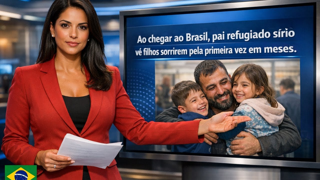 Ao chegar ao Brasil, um pai refugiado sírio viu seus filhos sorrirem pela primeira vez em meses.