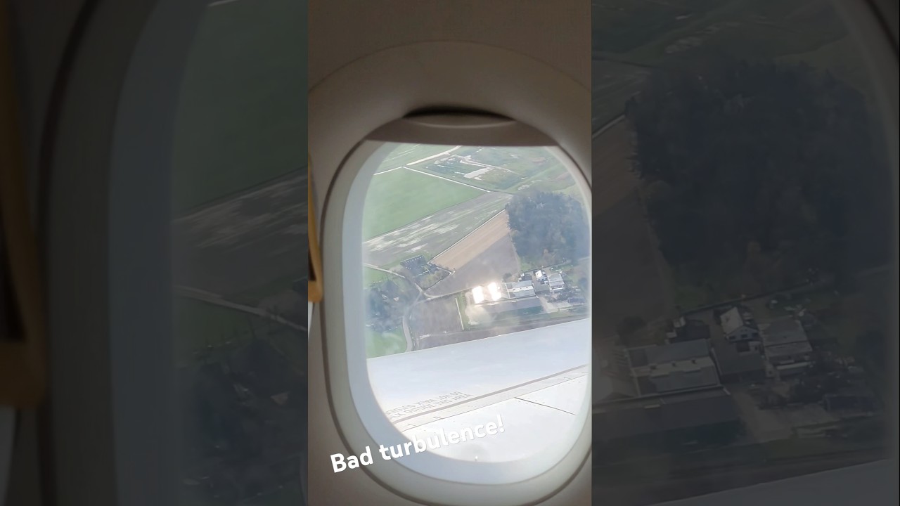 Landing in turbulence at Amsterdam Schiphol airport