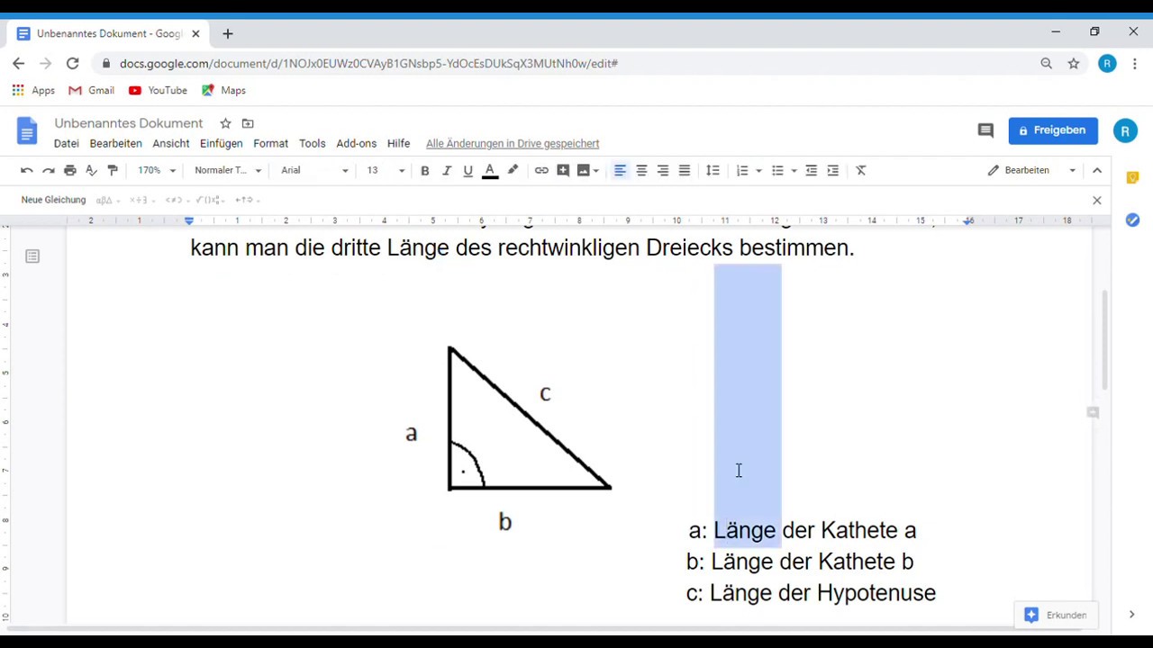 Satz des Pythagoras - Anwendung und Umstellung der Formel
