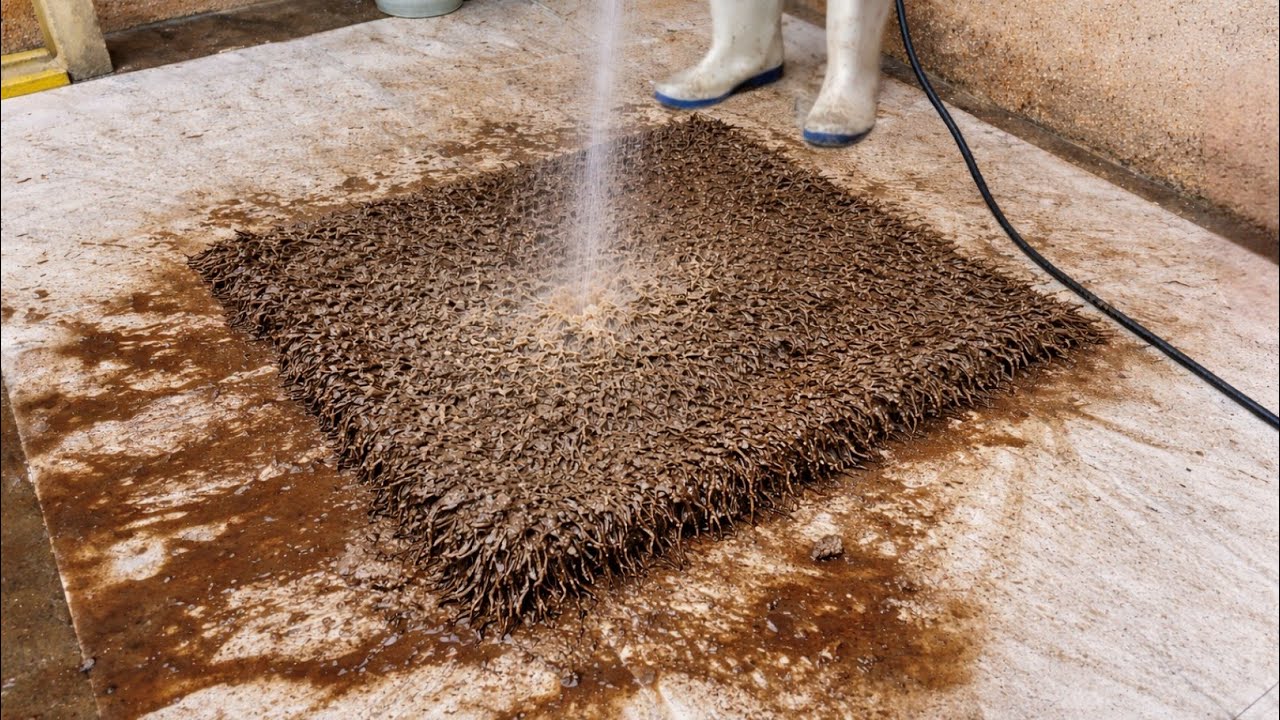 This Shaggy Rug Was Covered in Mud | Satisfying ASMR Cleaning