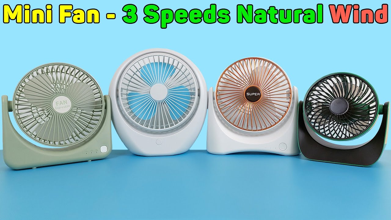 Mini Fan - Desktop Fan With 3 Speeds, Cool Natural Wind, Rechargeable Portable | Unboxing & Review