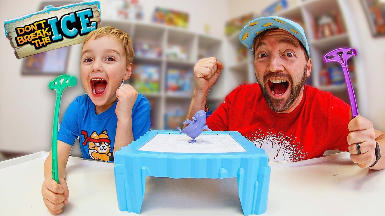 Father VS Son PLAY DON'T BREAK THE ICE! (Hammer Battle!)