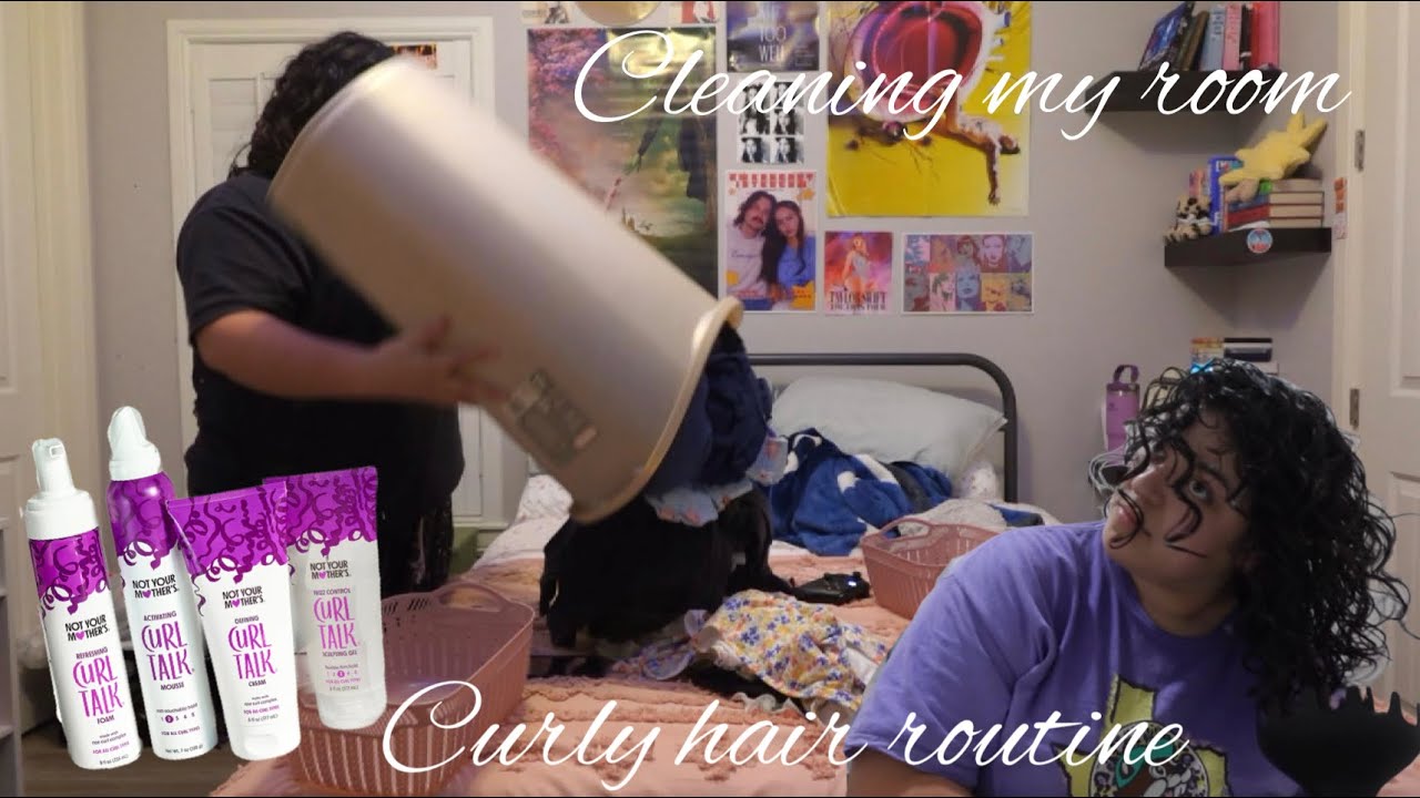getting my life together||deep cleaning,trying a curly hair routine, and shopping.mp4
