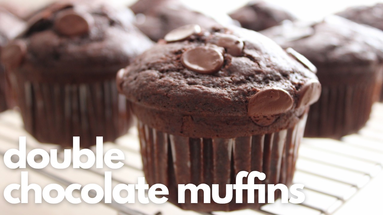 Insanely Moist Double Chocolate Muffins | Bakery Style & Easy Recipe