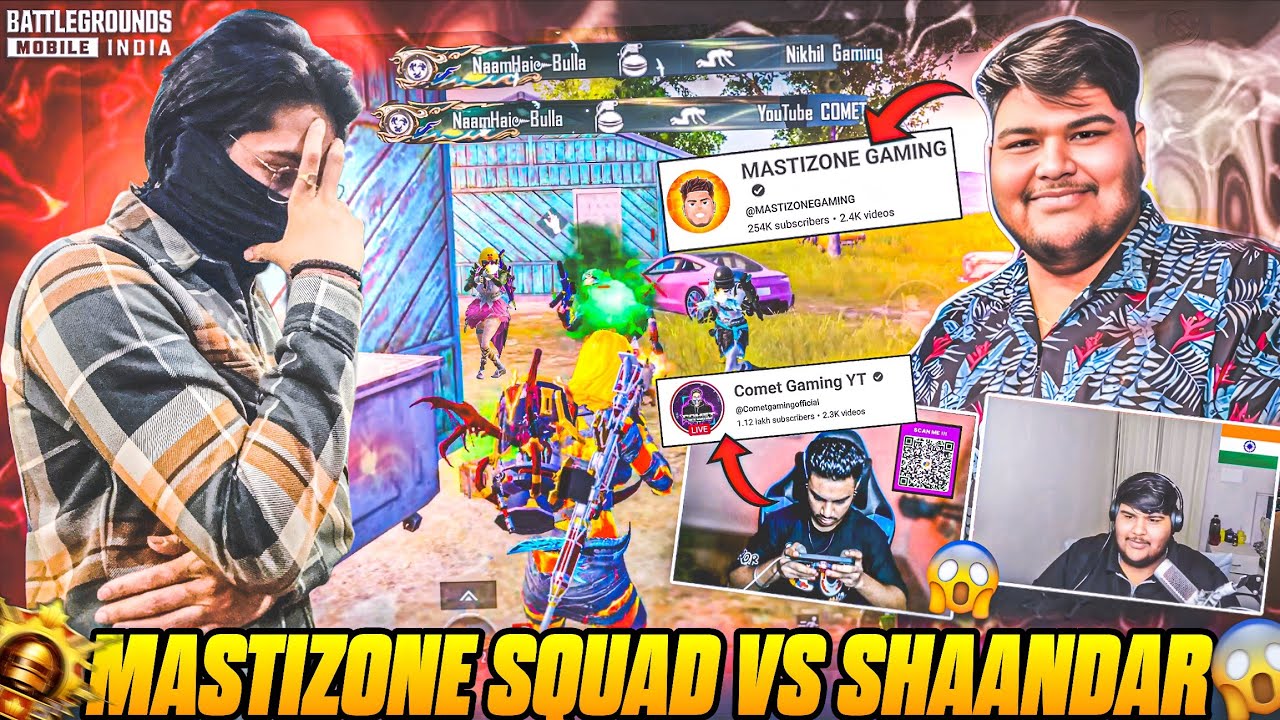 💀2 BIG YOUTUBER @MASTIZONEGAMING & @Cometgamingofficial Vs @shaandartips9579 - STREAMER VS ME