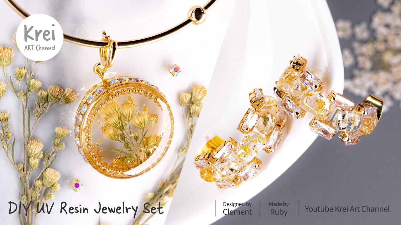 【UV レジン】秋と金箔との魅惑のアクセサリークラフト~♪ DIY UV Resin - Enchanting Jewelry Crafting with Autumn and Gold Leaf~!