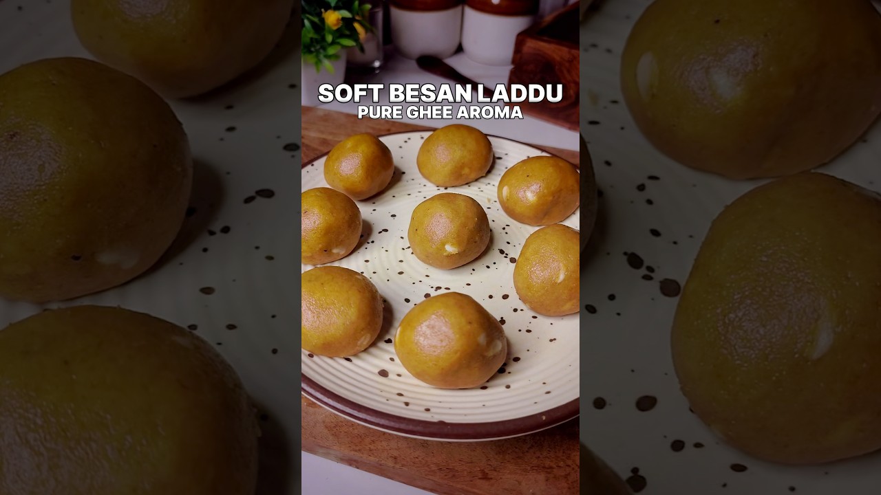 Sweet Besan Laddu Recipe | Ghee Ladoo | Soft Besan Ladoo Halwai Style | Indian Sweets #shorts