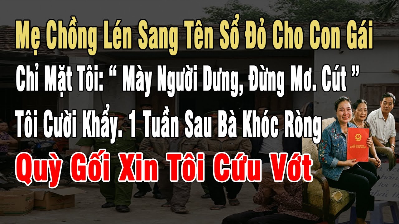 Mẹ Chồng Lén Sang Tên Sổ Đỏ Cho Con Gái, Chỉ Thẳng Mặt Tôi: 