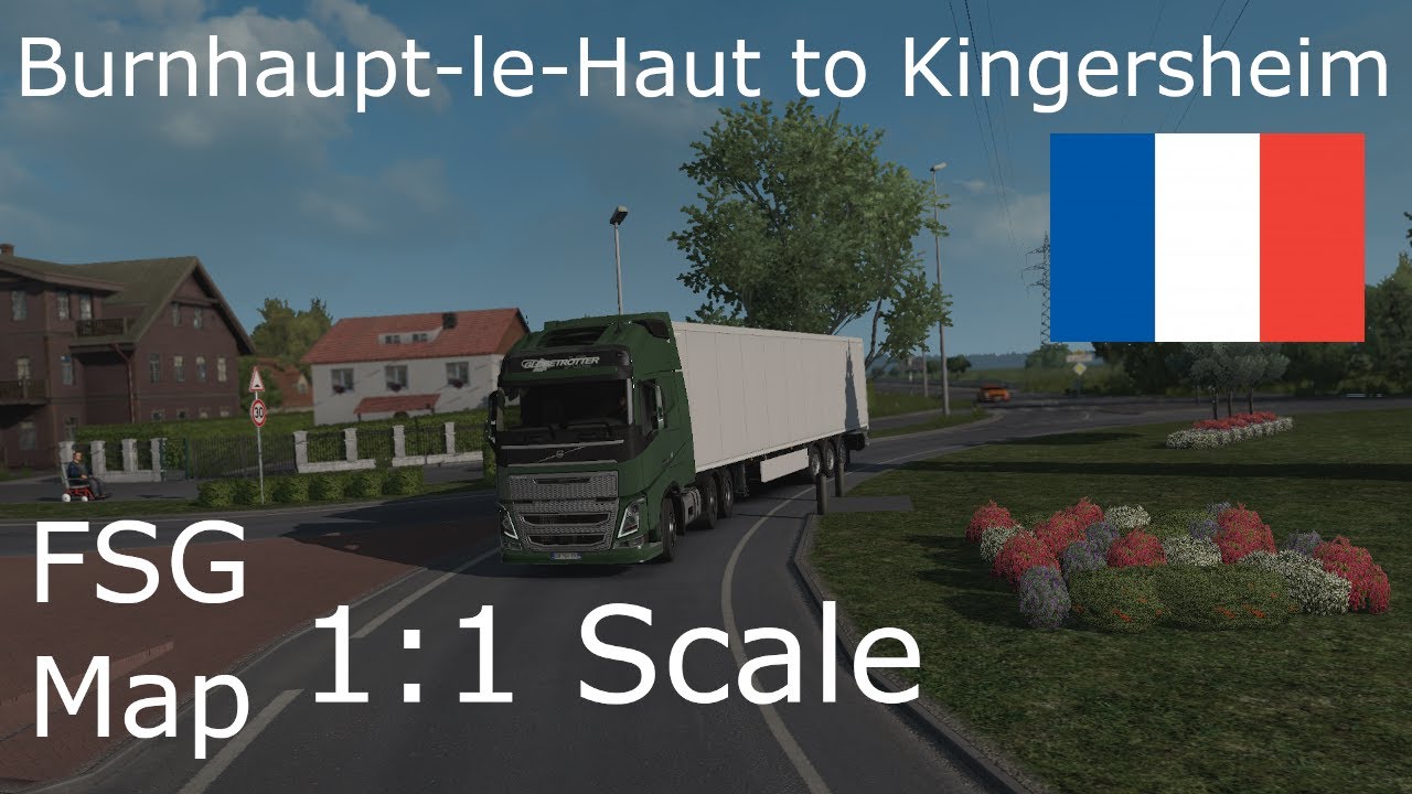 ETS2 FSG Map 1.1 timelapse: Burnhaupt-le-Haut to Kingersheim