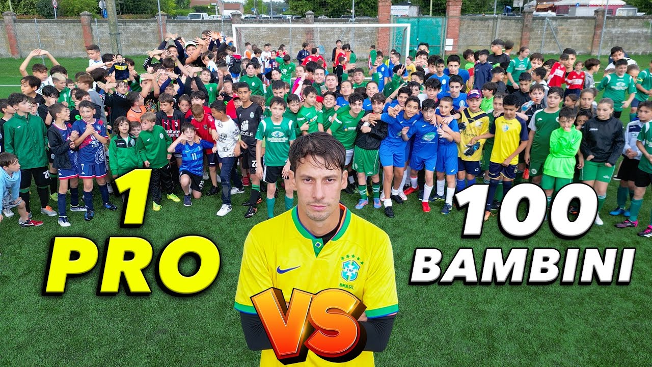 1 PRO VS 100 BAMBINI FOOTBALL CHALLENGE - CHI VINCER&Agrave;? w/Sergio Cruz Pereira