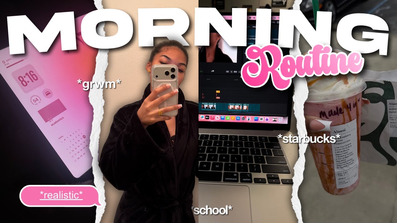 MY *realistic* 7AM MORNING ROUTINE | grwm, chit chat, starbucks, school, etc !