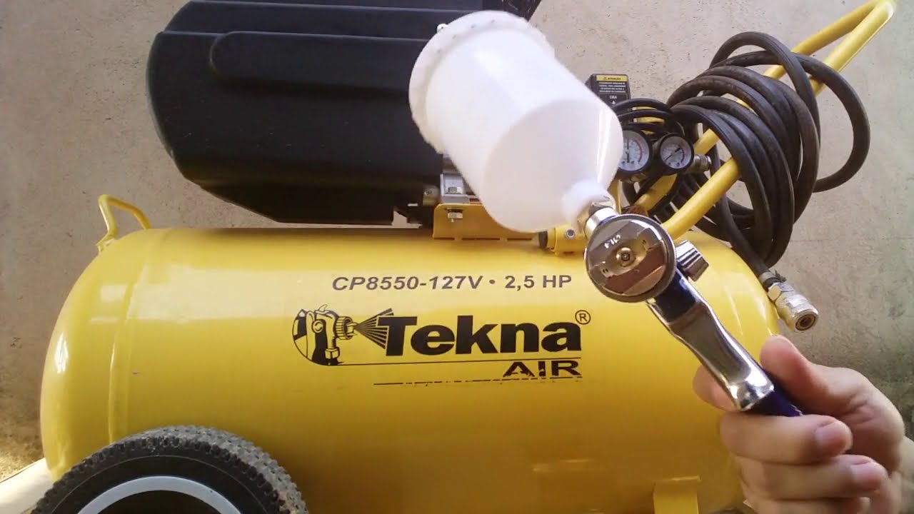 Teste compressor tekna de 50 litros com pistola 1.4 Pdr pro 550 8pcm