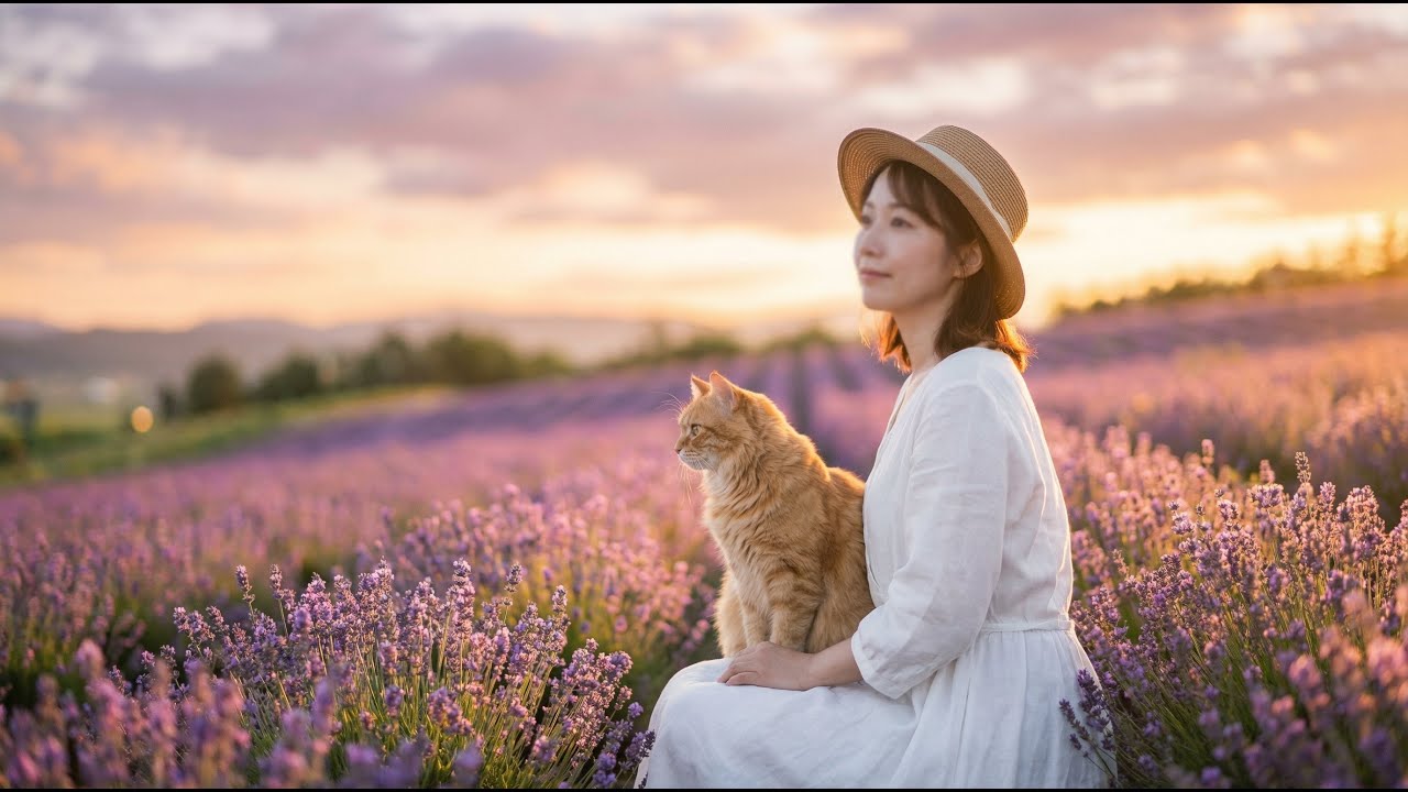 Furano Lavender Sunset Pop – Japanese City Pop at Golden Hour/夕暮れの富良野｜ラベンダーに染まるシティポップ