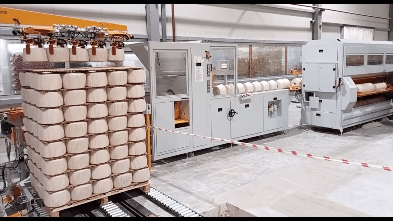 iplik poşetleme ve paletleme makinesi
